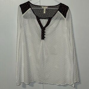 Matilda Jane Eyelet Snow Globe White Tunic Top Blouse Women’s M Medium